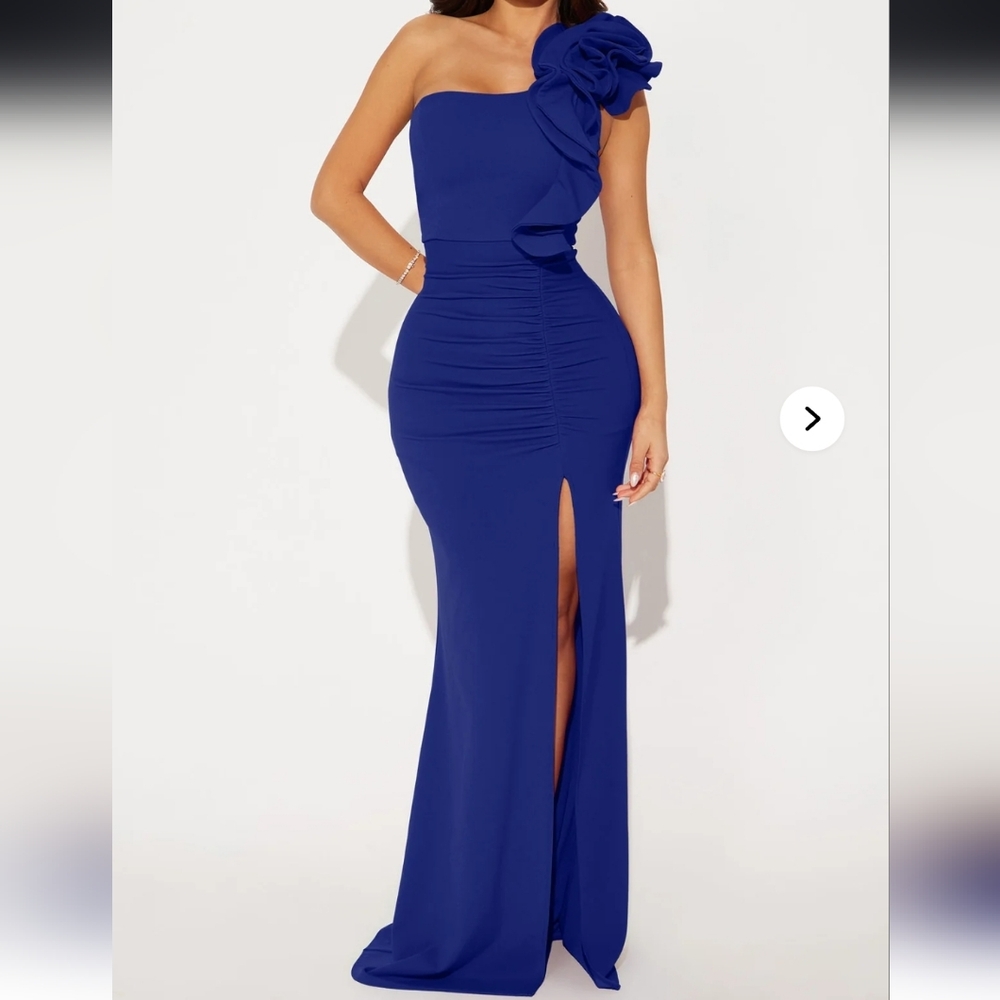Fashion Nova Royal Blue One-Shoulder Dress